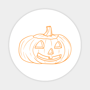 Halloween Jack O' Lantern Orange Line Magnet